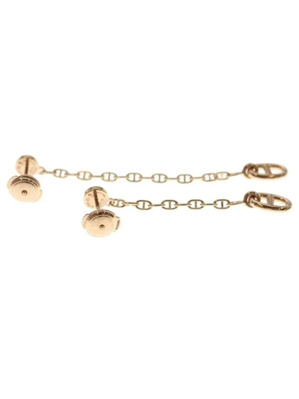 Hermes Chaine D'ancre Farandole Earrings Pink Gold